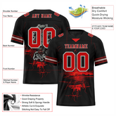 Custom Black Skull Fashion Red Personalized Authentic Football Jersey FBJ02-bc0fbaa